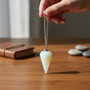 péndulo reiki gema natural opal