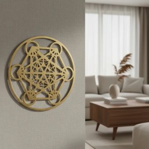 cuadro geometrico cubo metatron mdf 20cm