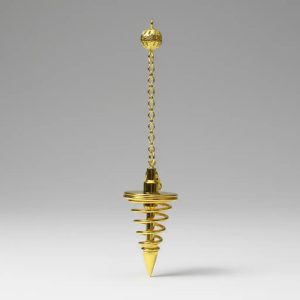 pendulo espiral metalico dorado reiki radiestecia
