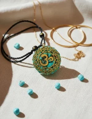 collar colgante orgonita om turquesa