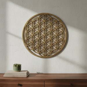 flor de la vida decorativo en mdf 40 cm