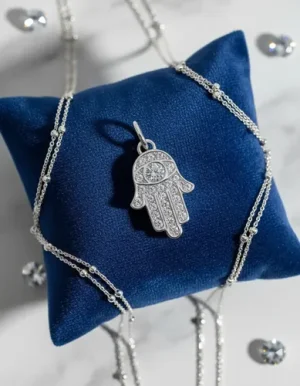 colgante dije mano de fátima plata de ley 925