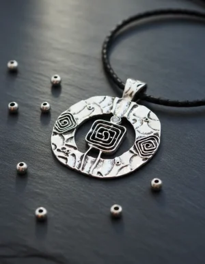 colgante plata tibetana espiral remolino para collar