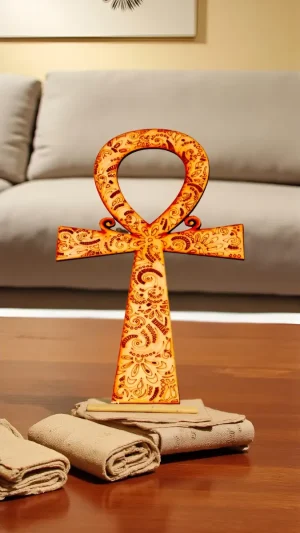 cruz de anhk egipcia mdf terciado 20 cms