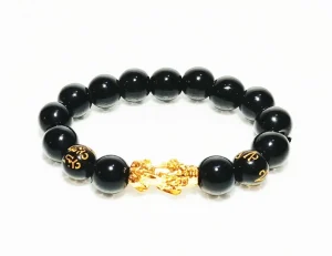 pixiu feng shui pulsera de obsidiana negra 11 mm