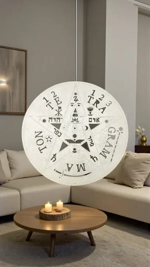 tetragrammaton dorado 40 cm mdf 3 mm