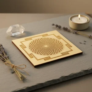 chakra yantra madera 15x15 cms
