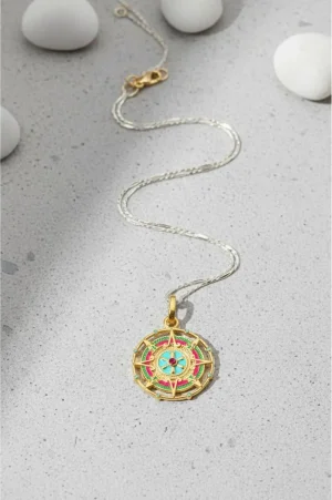 collar amuleto magico azteca cadena de plata 50 cms
