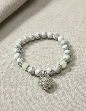 piedras naturales pulsera ajustable color blanco