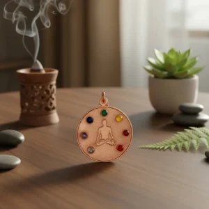 dije colgante 7 chakras meditación cobre nacional