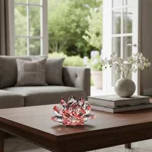 decoración para el hogar flor de loto color rojo