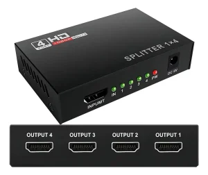 splitter hdmi 1x4 adaptador de video y audio 4k 4 salidas hdmi negro