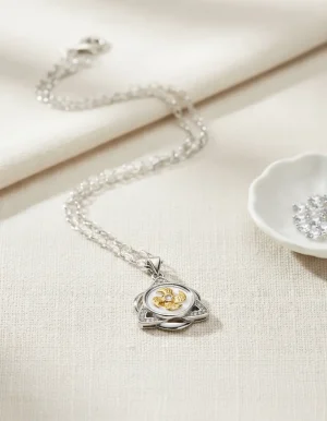 collar molino viento giratorio cadena plata 50 cms unisex