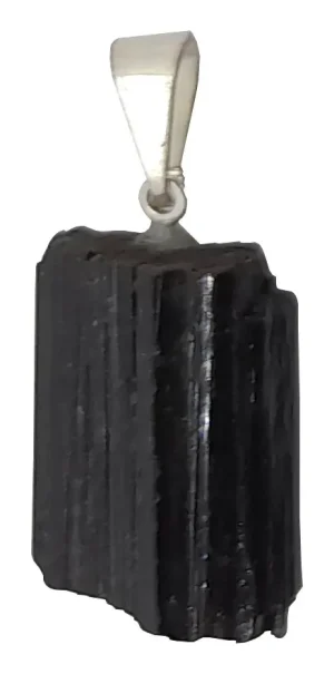 colgante limpiador energético de turmalina negra cruda natural negro