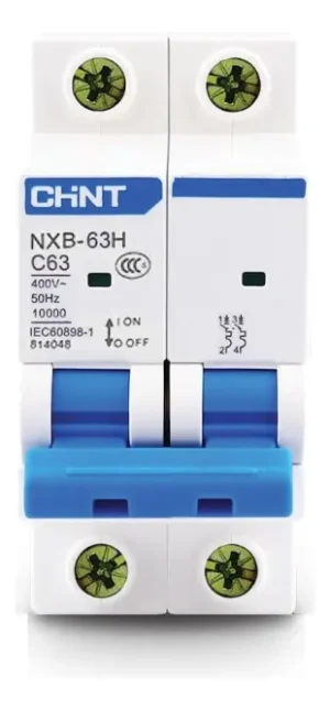 interruptor termomagnético chint 25a 2 polos curva c 240v nxb 63h