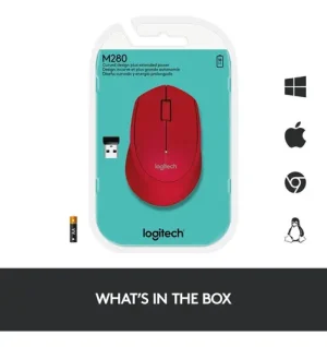mouse logitech m280 wireless red color rojo