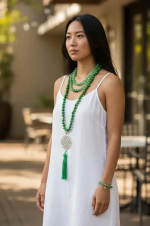 japa mala semilla reiki + pulsera jade piedras nat