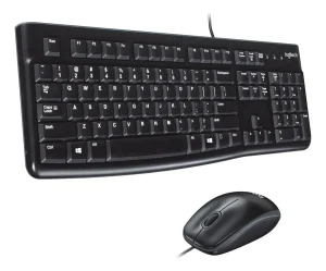 kit de teclado y mouse logitech mk120 español color negro