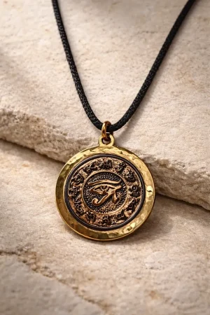 colgante amuleto de protección ojo de horus de cobre
