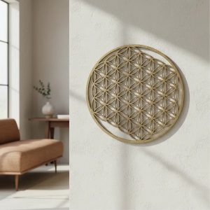 cuadro decoración flor de la vida 30cm mdf 3mm