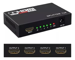 splitter hdmi 1x4 adaptador video y audio 4k 4 salidas hdmi