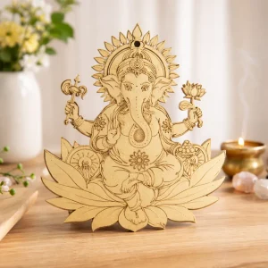ganesha dorada 24 cms madera mdf