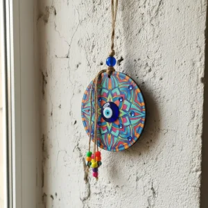 colgante ojo turco mandala amuleto decorativo 30 cms