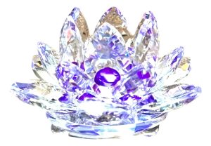 flor de loto de cristal 10cm