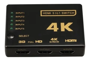 switch hdmi 5x1 splitter video 4k 2160p 30hz control remoto
