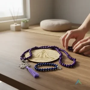 pack japamala budista 108 cuentas pulsera +tabla meditación