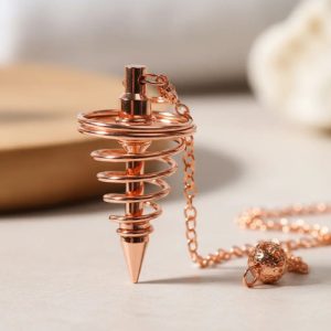 pendulo espiral oro rosa reiki radiestesia