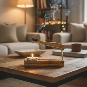 quemador de palo santo + palo santo + 2 velas flotantes