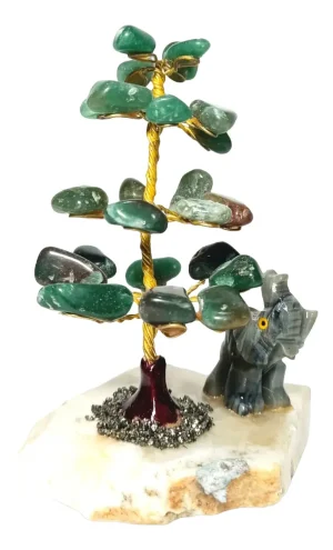 Árbol de la felicidad piedras naturales jade