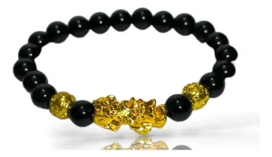 pulsera obsidiana feng shui amuleto riqueza unisex